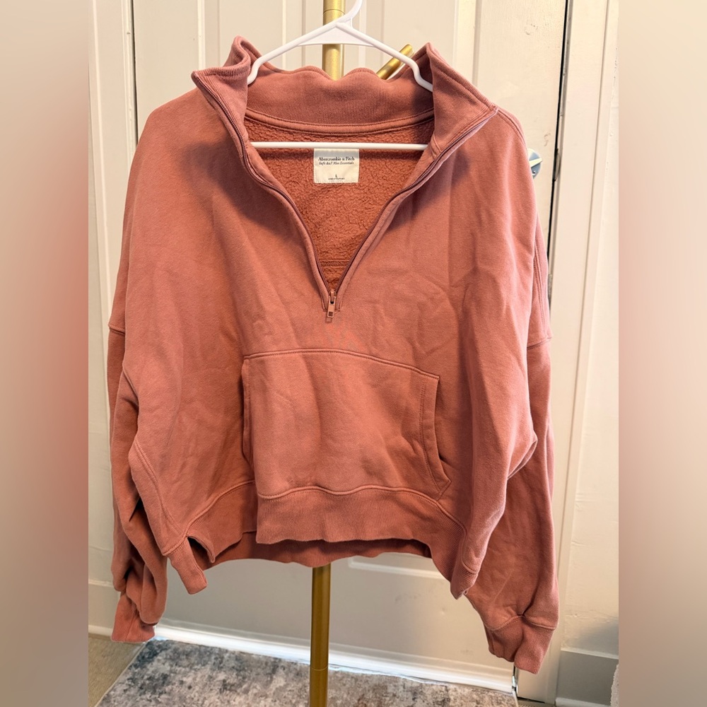 Abercrombie & Fitch Dusty Rose Quarter-Zip Hoodie